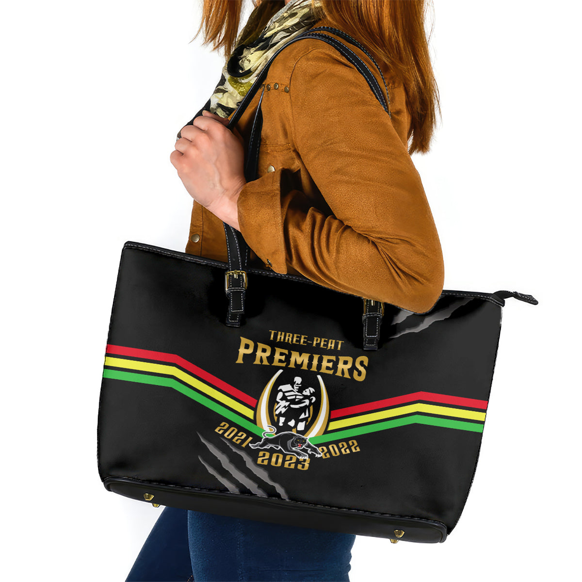 nrl-panthers-leather-tote-bag-premiers-2023-three-peat-proud-of-our-boys-black