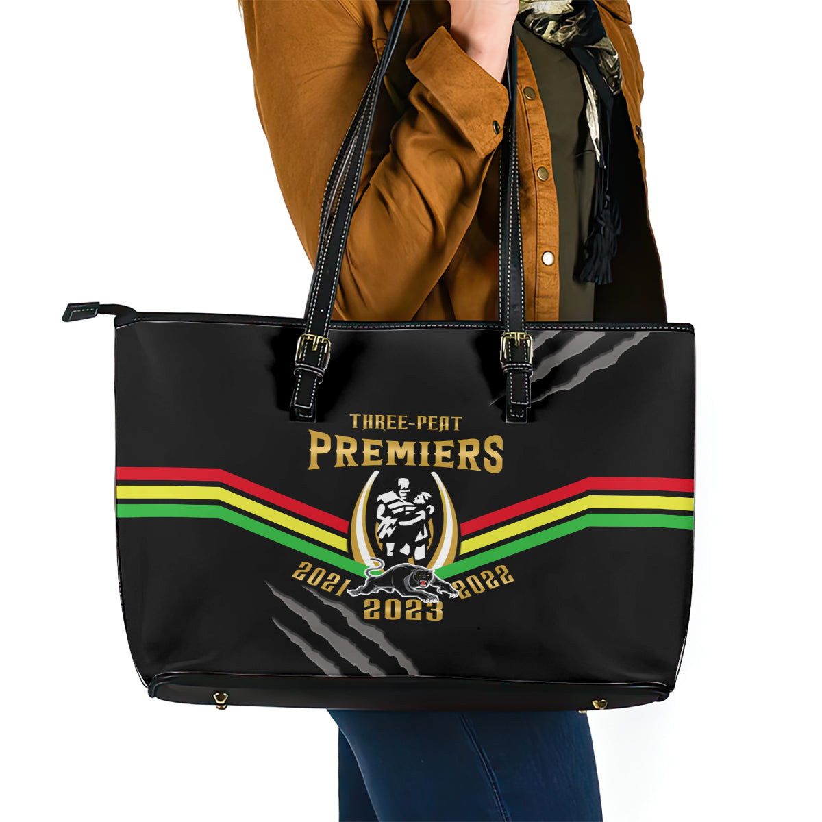 nrl-panthers-leather-tote-bag-premiers-2023-three-peat-proud-of-our-boys-black