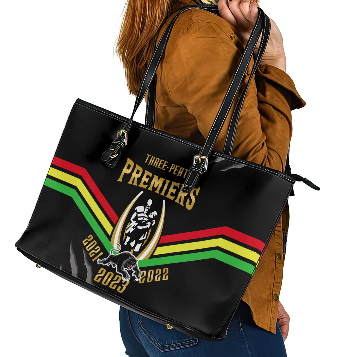 nrl-panthers-leather-tote-bag-premiers-2023-three-peat-proud-of-our-boys-black