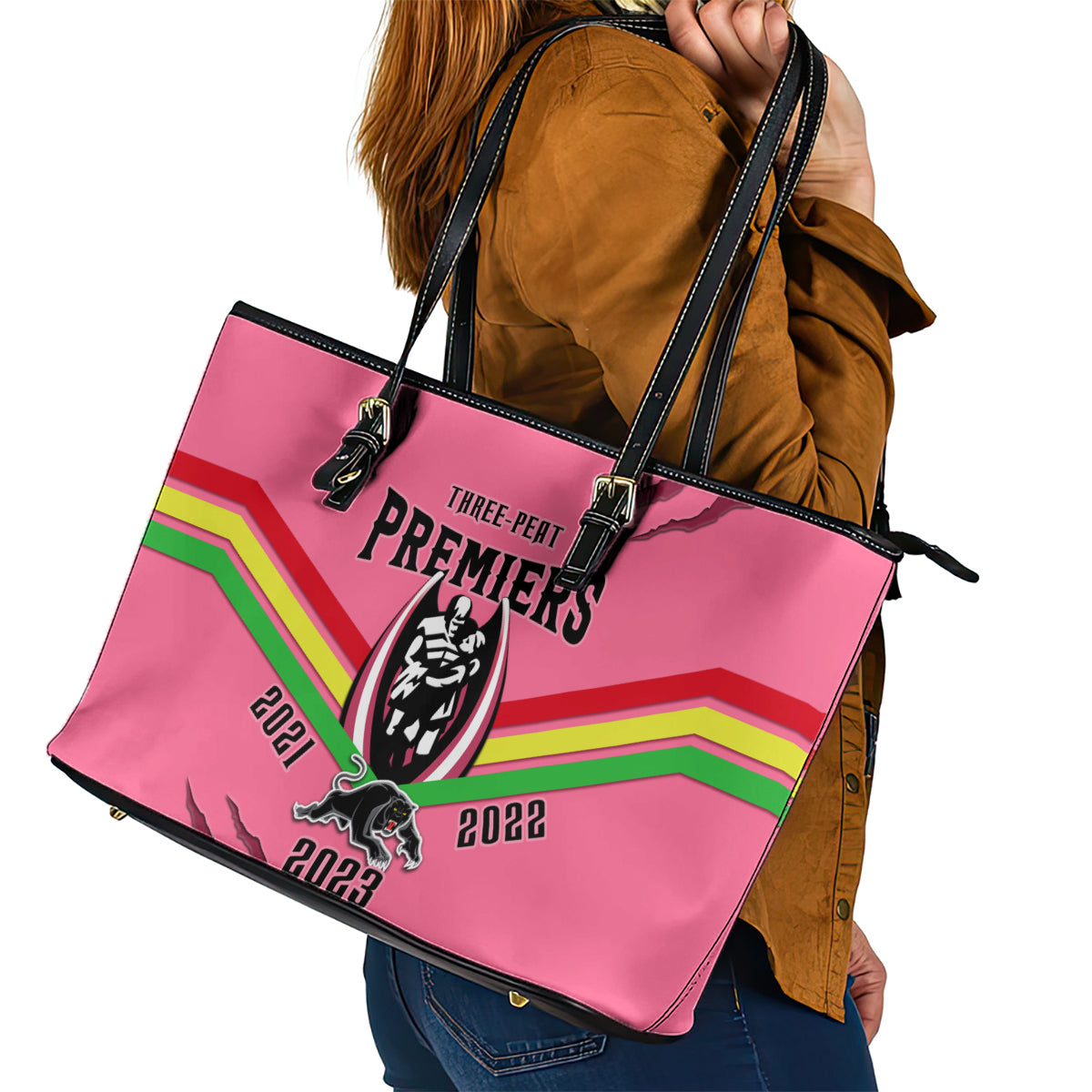 nrl-panthers-leather-tote-bag-premiers-2023-three-peat-proud-of-our-boys-pink