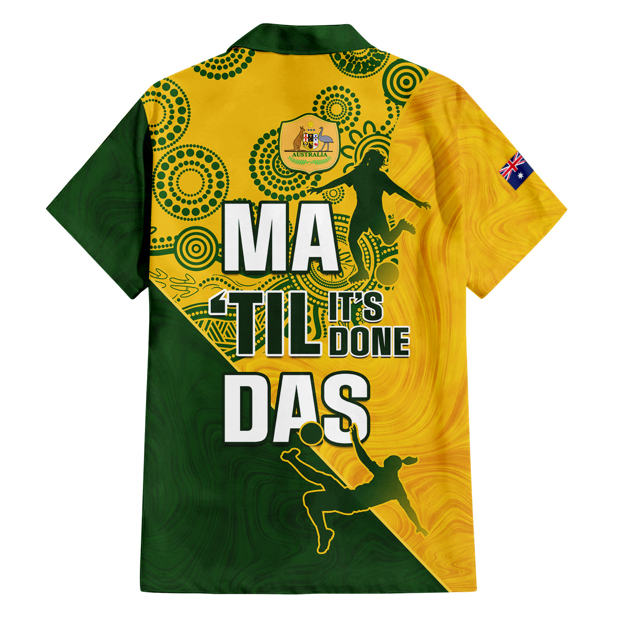 matildas-soccer-family-matching-puletasi-dress-and-hawaiian-shirt-australian-indigenous-national-color