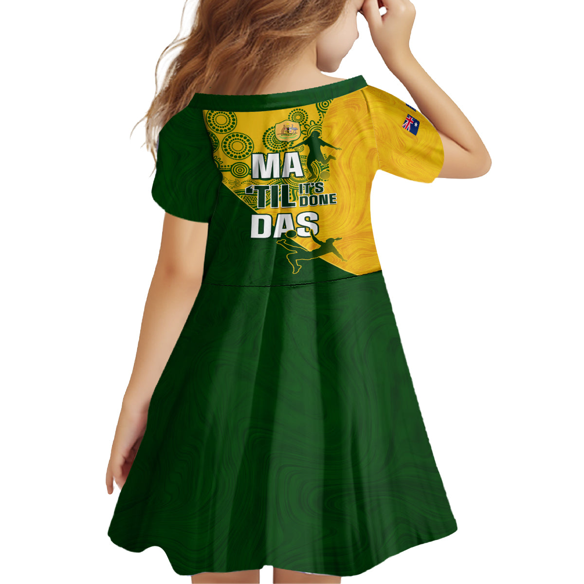 matildas-soccer-kid-short-sleeve-dress-australian-indigenous-national-color