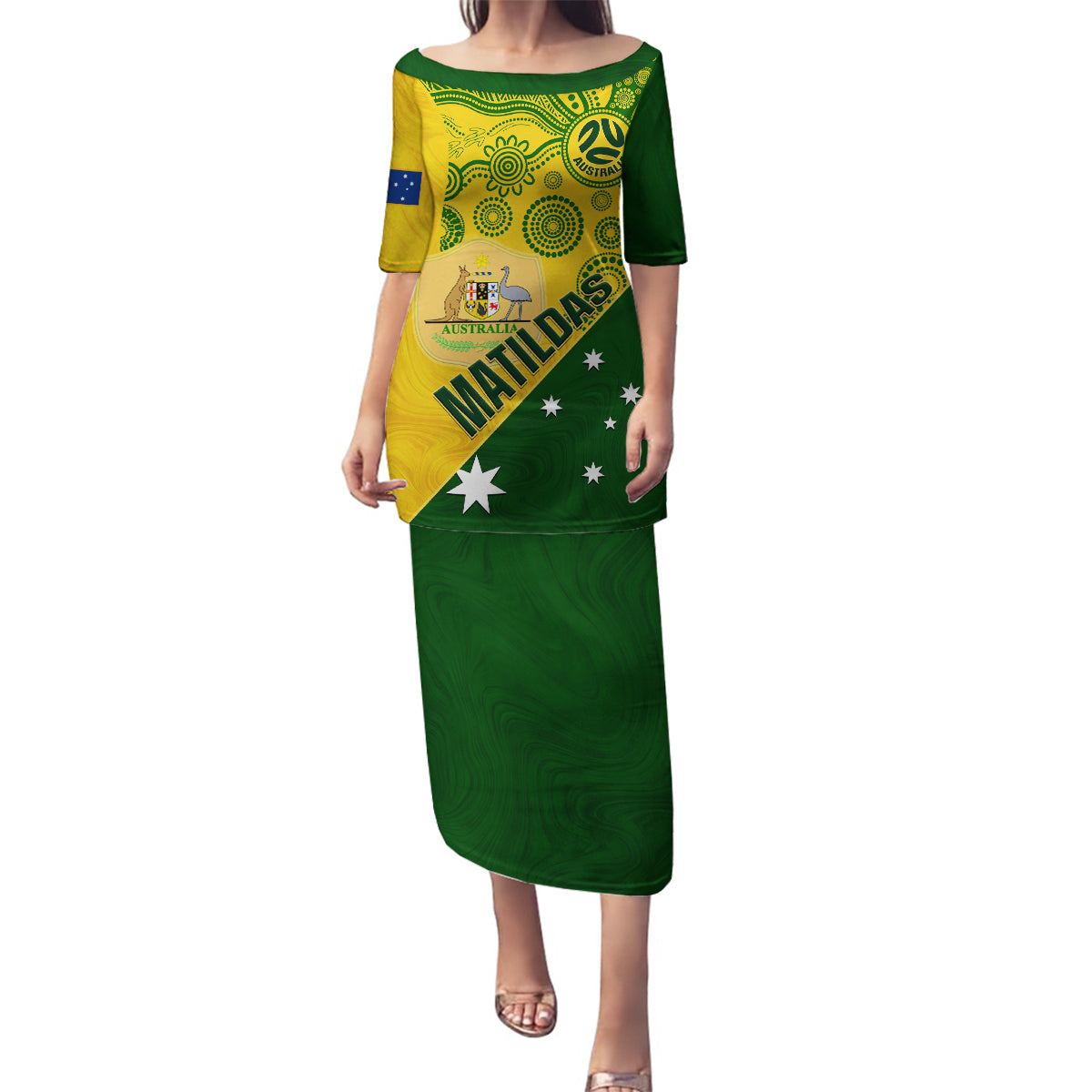 custom-matildas-soccer-family-matching-puletasi-dress-and-hawaiian-shirt-australian-indigenous-national-color