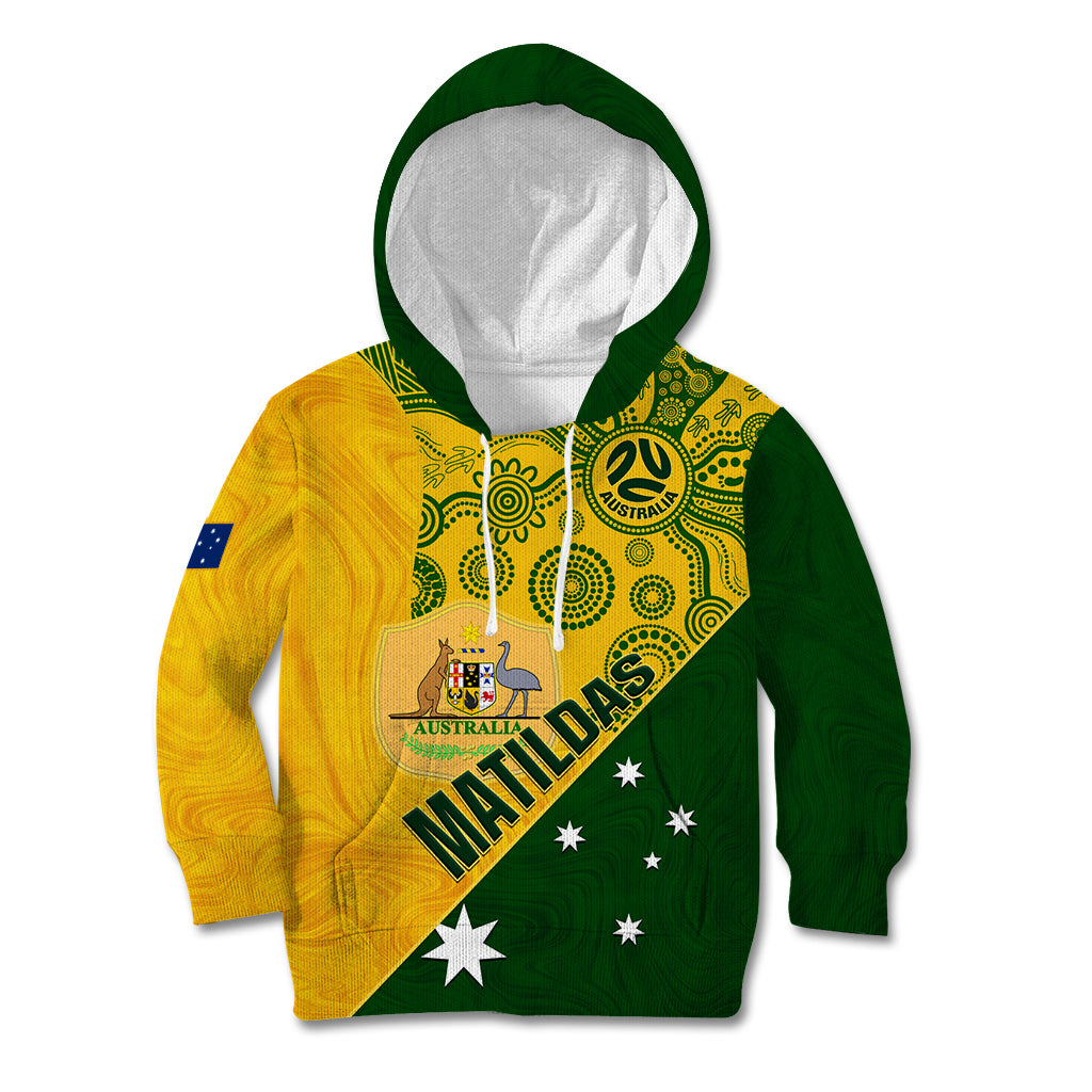 custom-matildas-soccer-kid-hoodie-australian-indigenous-national-color