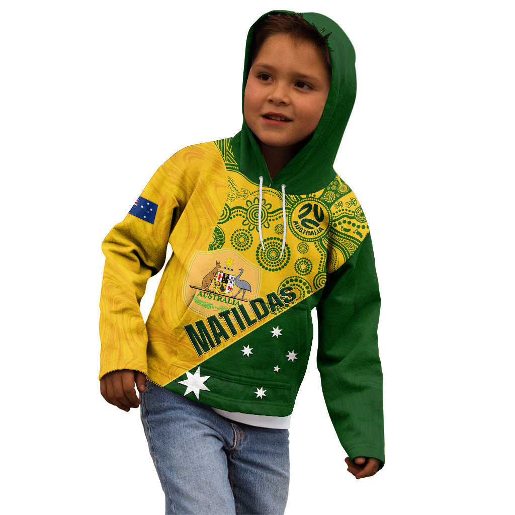 custom-matildas-soccer-kid-hoodie-australian-indigenous-national-color