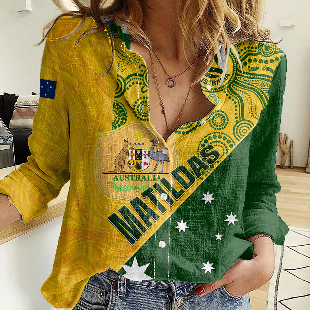 custom-matildas-soccer-women-casual-shirt-australian-indigenous-national-color