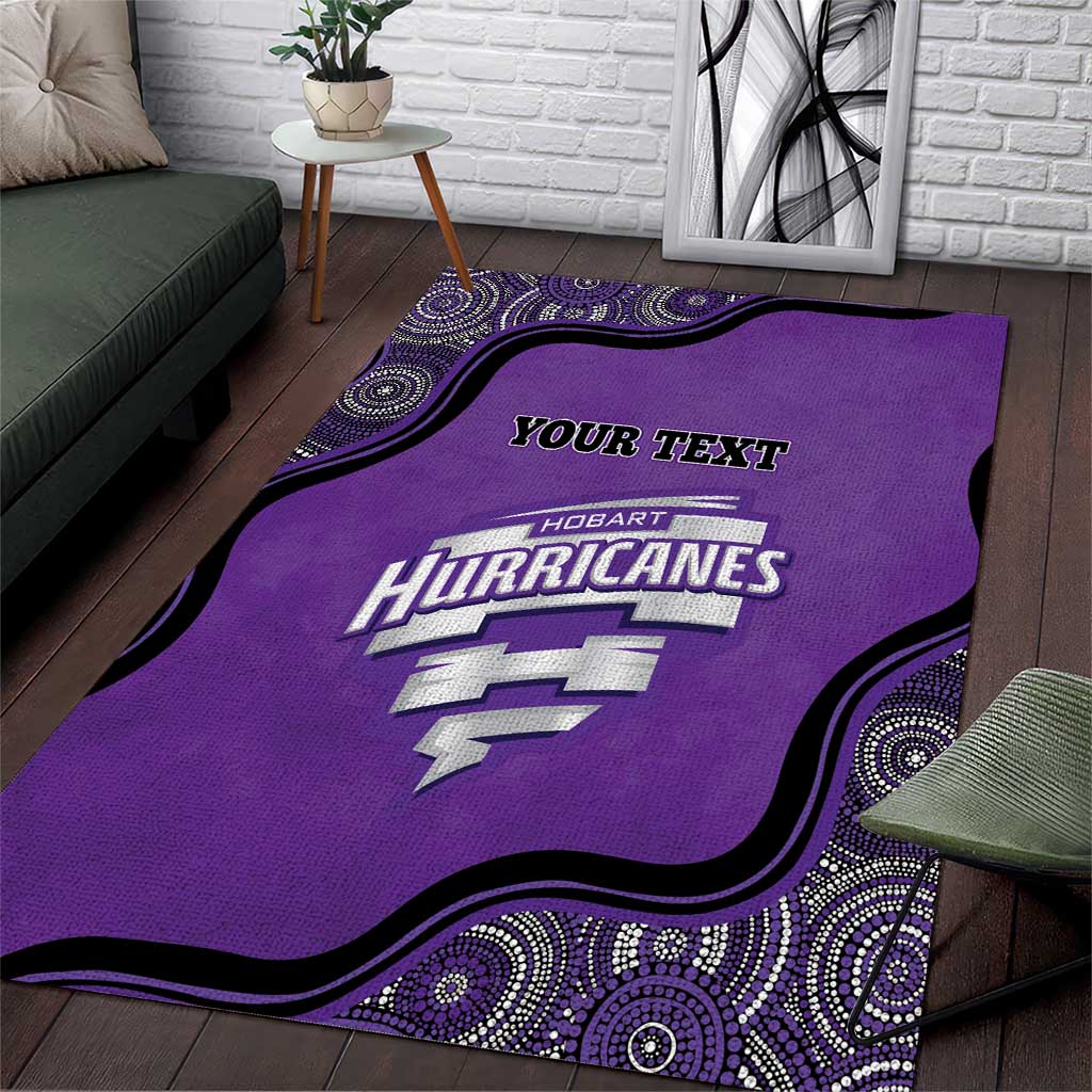 Custom Hobart Hurricanes Area Rug Indigenous Art - Grunge Style