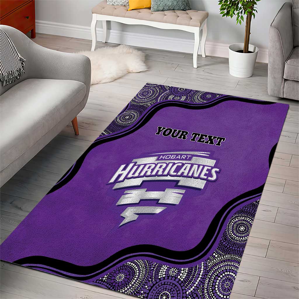 Custom Hobart Hurricanes Area Rug Indigenous Art - Grunge Style