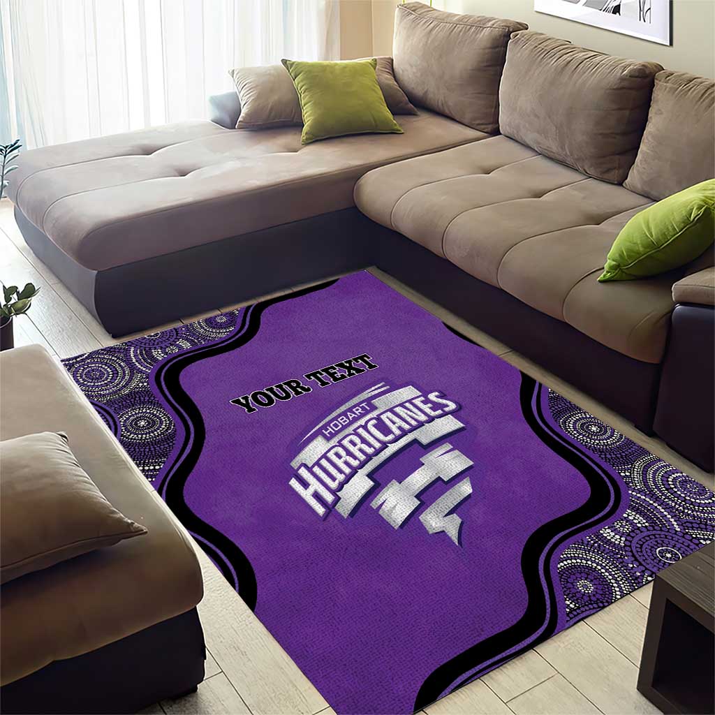 Custom Hobart Hurricanes Area Rug Indigenous Art - Grunge Style