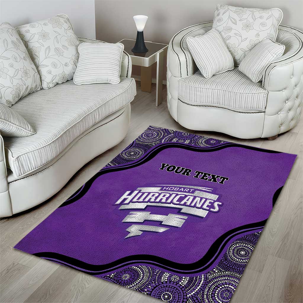 Custom Hobart Hurricanes Area Rug Indigenous Art - Grunge Style