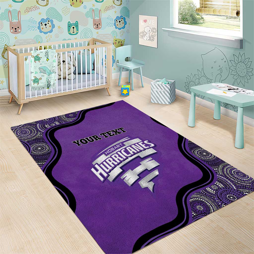 Custom Hobart Hurricanes Area Rug Indigenous Art - Grunge Style