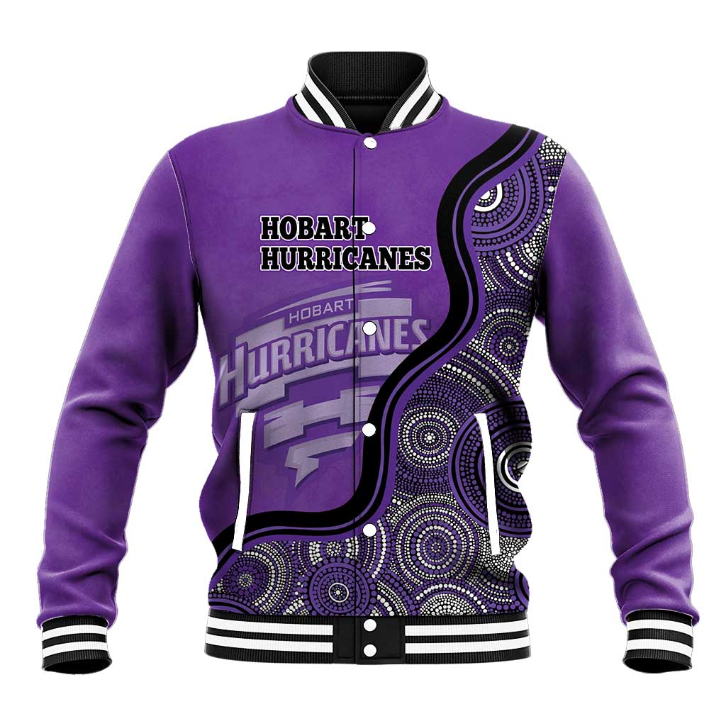 Custom Hobart Hurricanes Baseball Jacket Indigenous Art - Grunge Style