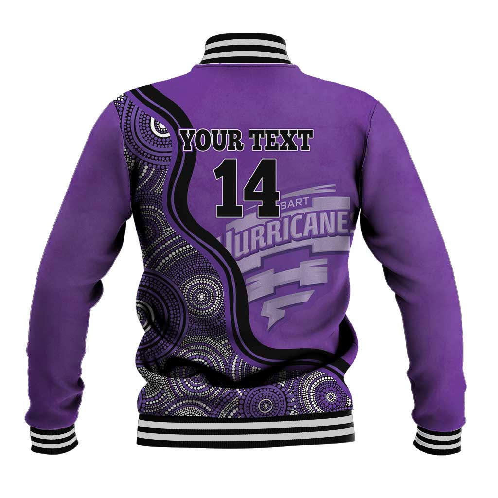 Custom Hobart Hurricanes Baseball Jacket Indigenous Art - Grunge Style