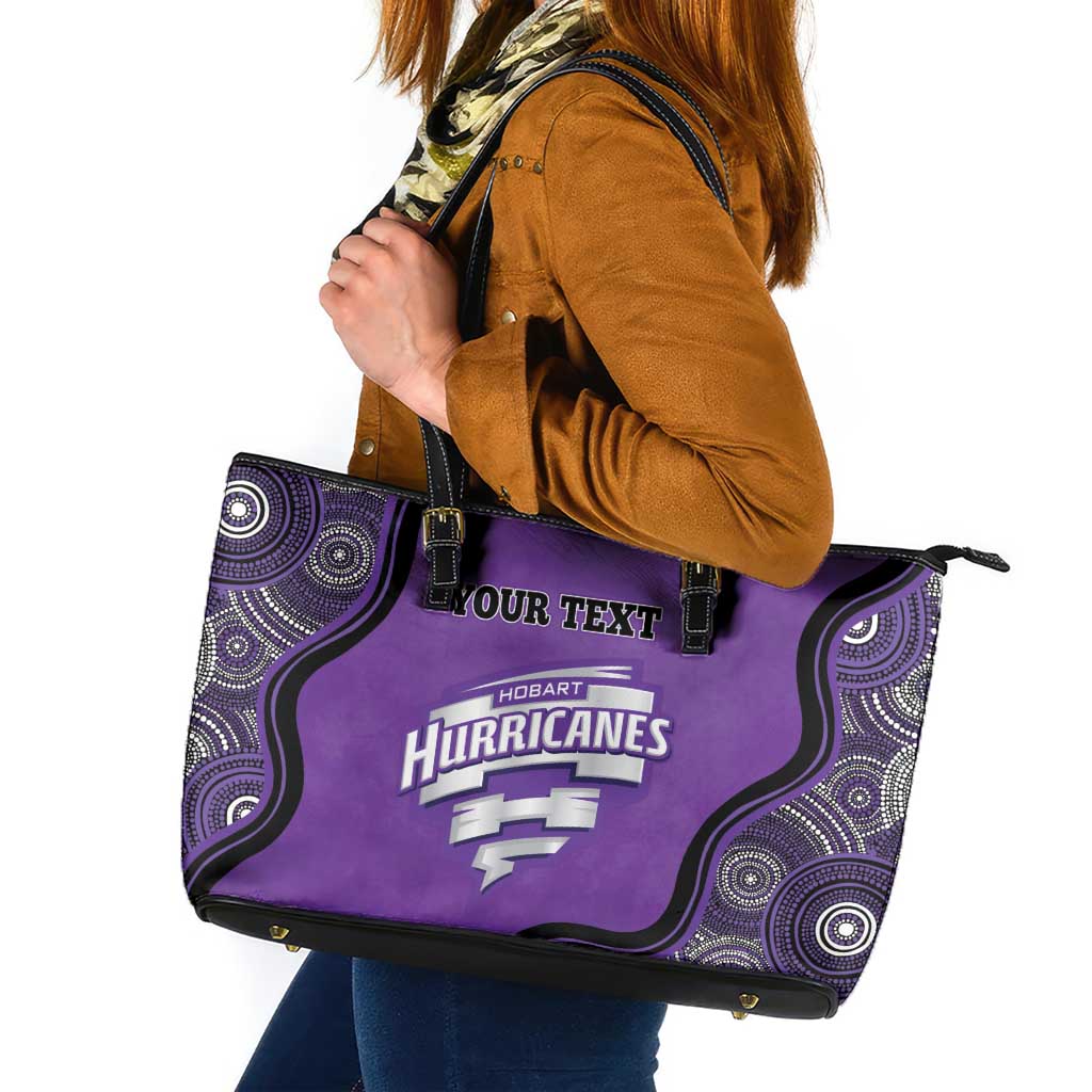 Custom Hobart Hurricanes Leather Tote Bag Indigenous Art - Grunge Style