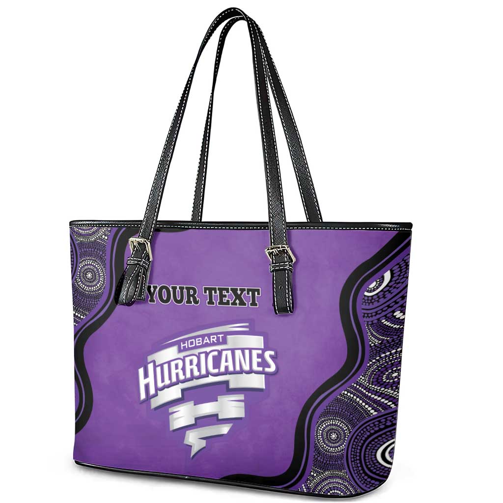 Custom Hobart Hurricanes Leather Tote Bag Indigenous Art - Grunge Style