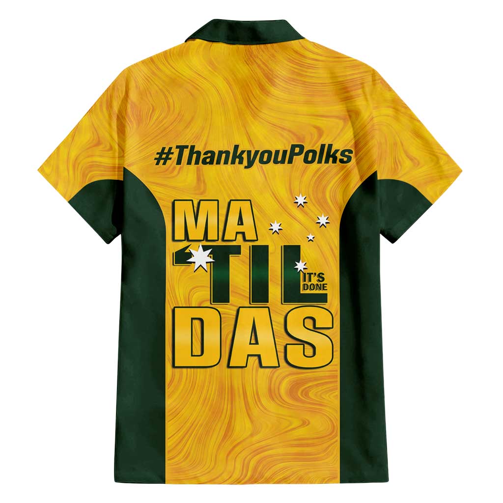 Polkinghorne Australia Matildas Family Matching Long Sleeve Bodycon Dress and Hawaiian Shirt 2024 Thank You Polks