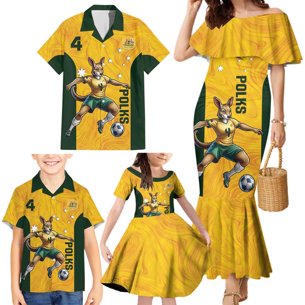 Polkinghorne Australia Matildas Family Matching Mermaid Dress and Hawaiian Shirt 2024 Thank You Polks