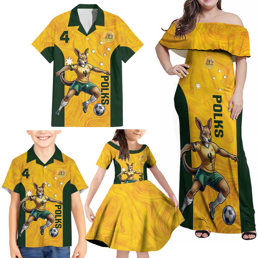 Polkinghorne Australia Matildas Family Matching Off Shoulder Maxi Dress and Hawaiian Shirt 2024 Thank You Polks