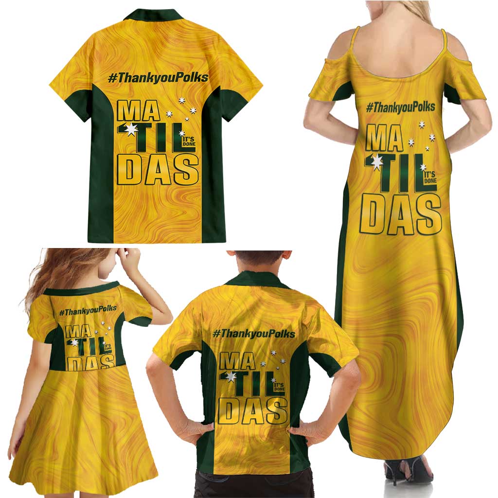 Polkinghorne Australia Matildas Family Matching Summer Maxi Dress and Hawaiian Shirt 2024 Thank You Polks