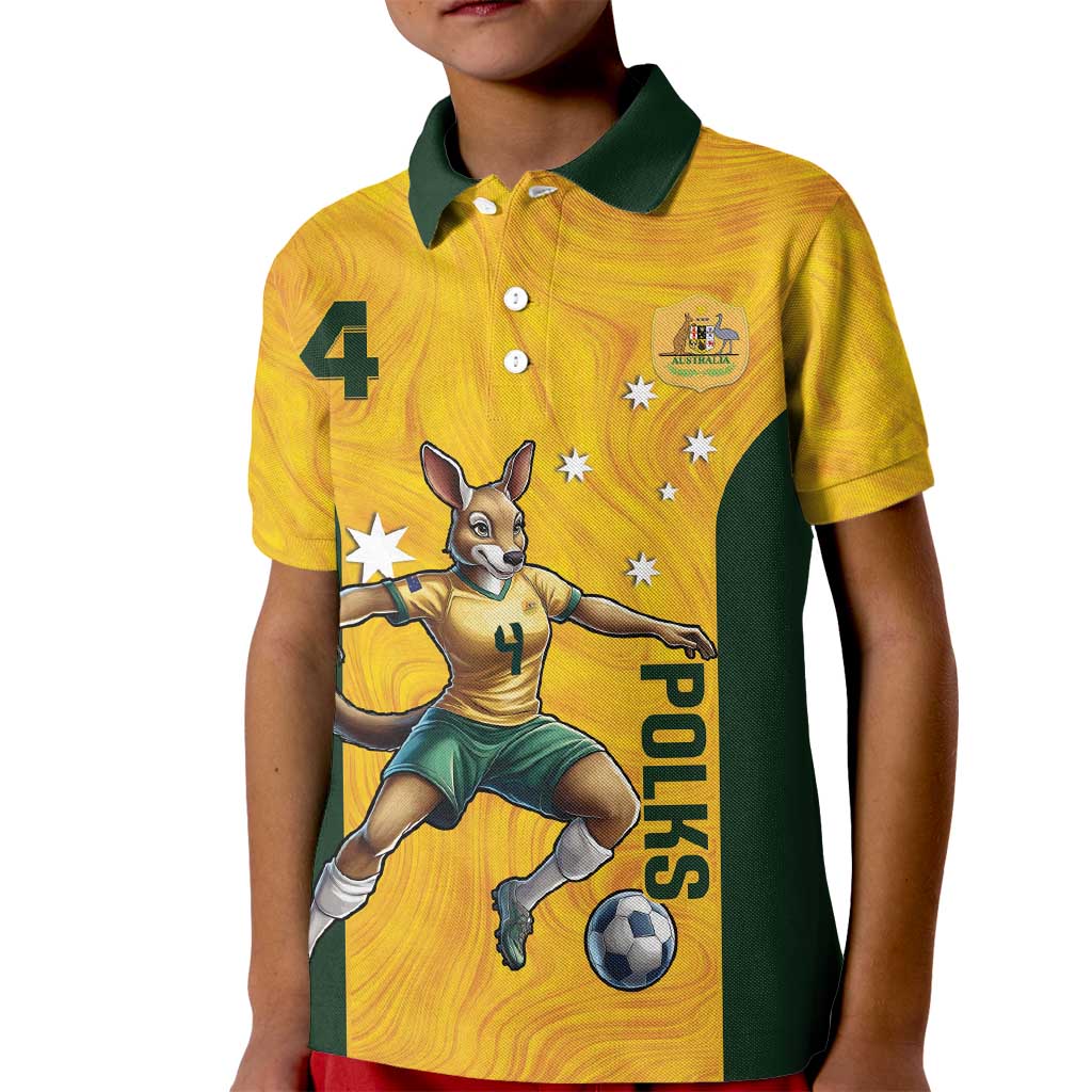 Polkinghorne Australia Matildas Kid Polo Shirt 2024 Thank You Polks