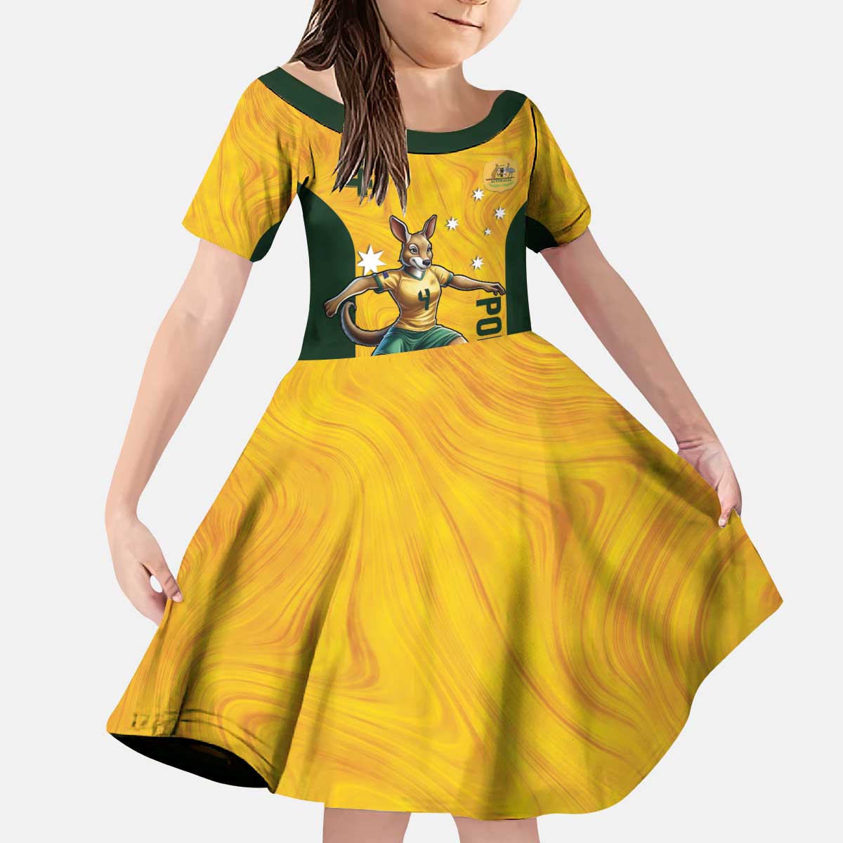 Polkinghorne Australia Matildas Kid Short Sleeve Dress 2024 Thank You Polks