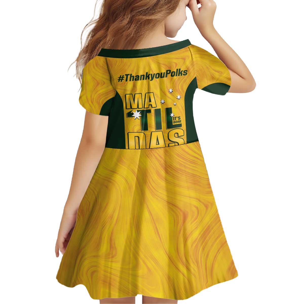 Polkinghorne Australia Matildas Kid Short Sleeve Dress 2024 Thank You Polks