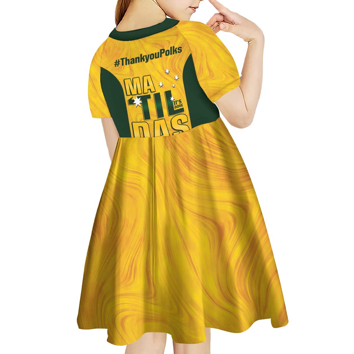 Polkinghorne Australia Matildas Kid Short Sleeve Dress 2024 Thank You Polks