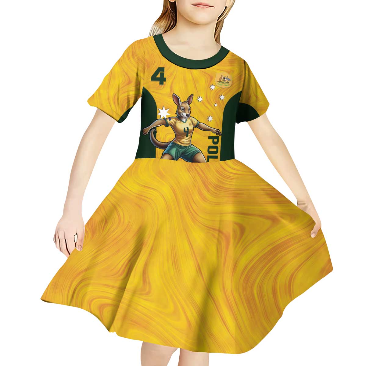 Polkinghorne Australia Matildas Kid Short Sleeve Dress 2024 Thank You Polks