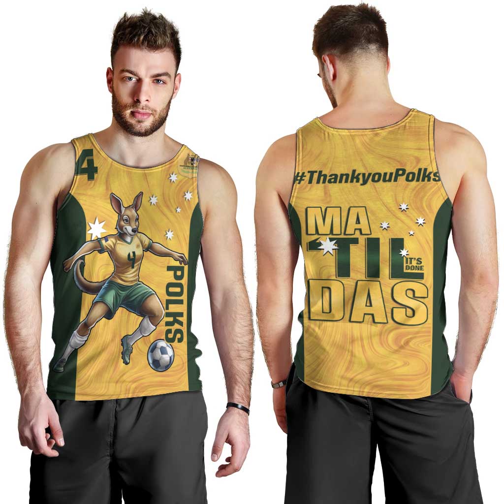 Polkinghorne Australia Matildas Men Tank Top 2024 Thank You Polks