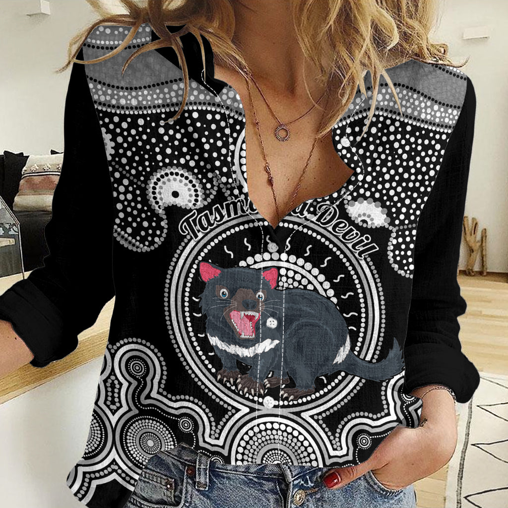 Personalised Australian Astrology Women Casual Shirt Aboriginal Tasmania Devil Zodiac Sign LT14