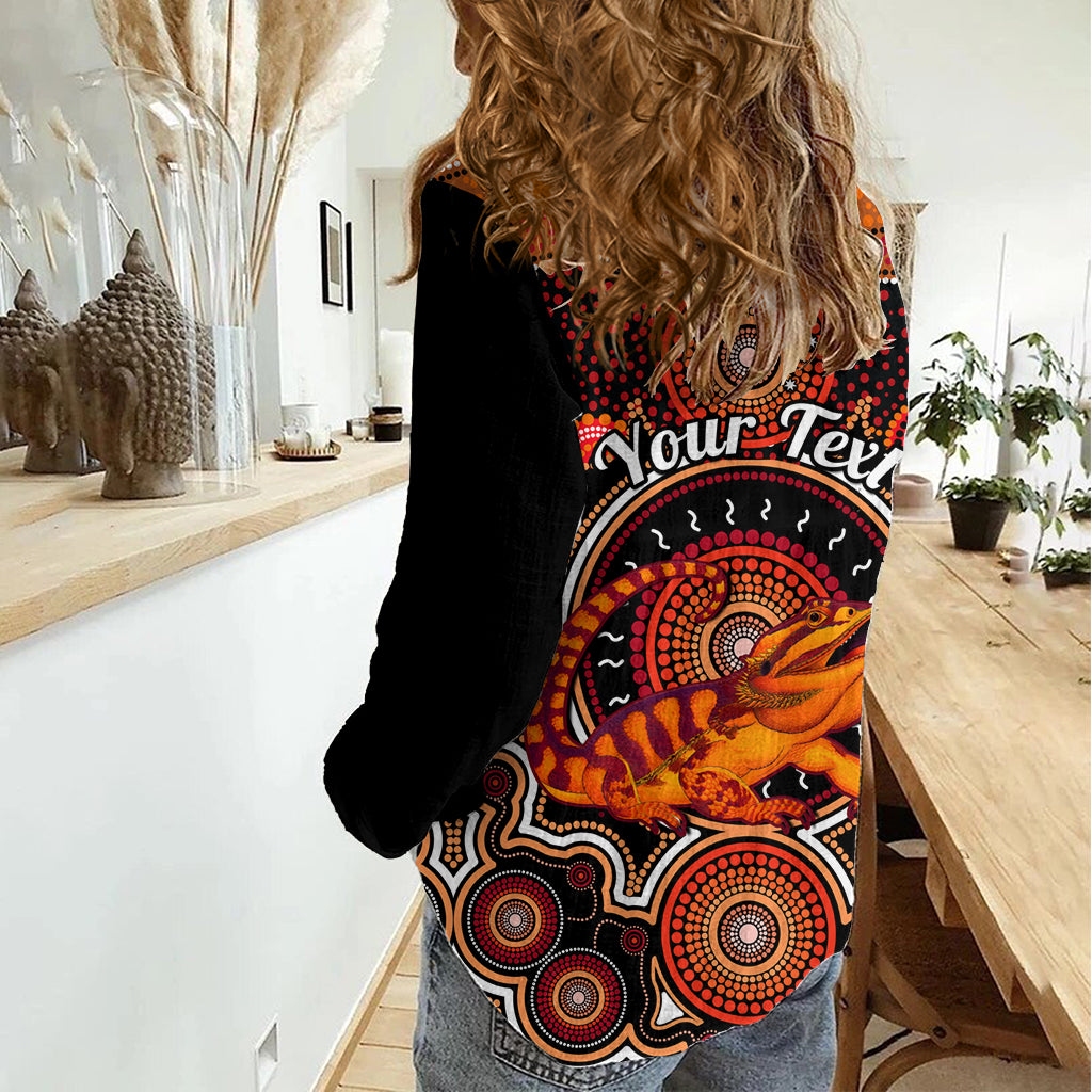 Personalised Australian Astrology Women Casual Shirt Aboriginal Dragon Lizard Zodiac Sign LT14