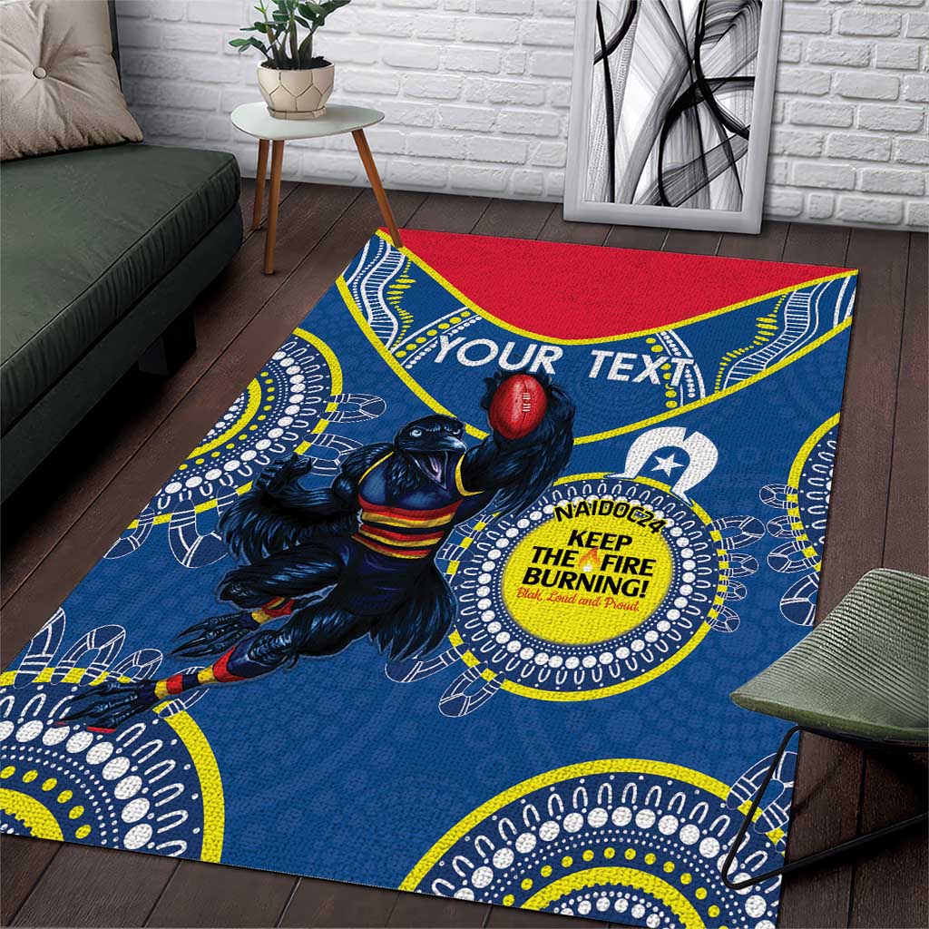 Custom AFL Crows NAIDOC Week Area Rug Keep The Fire Burning Indigenous Art