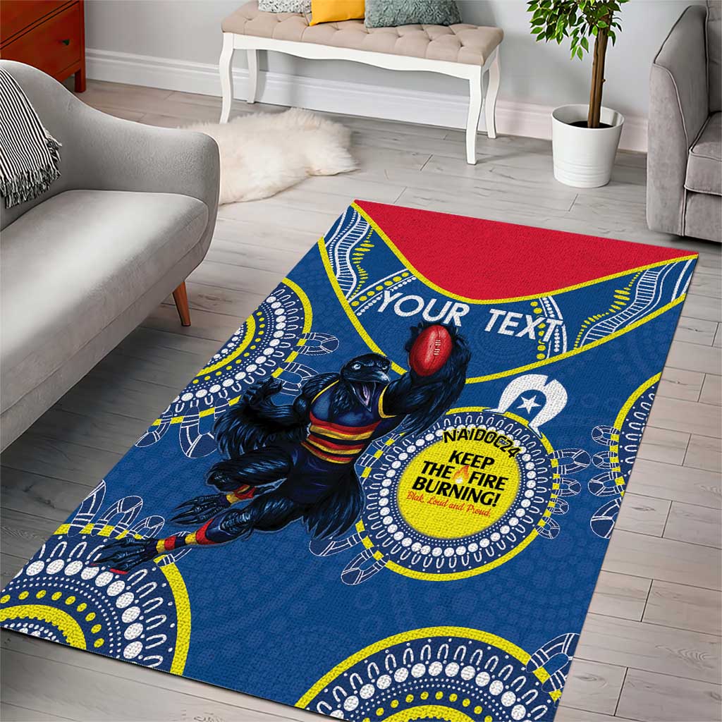 Custom AFL Crows NAIDOC Week Area Rug Keep The Fire Burning Indigenous Art