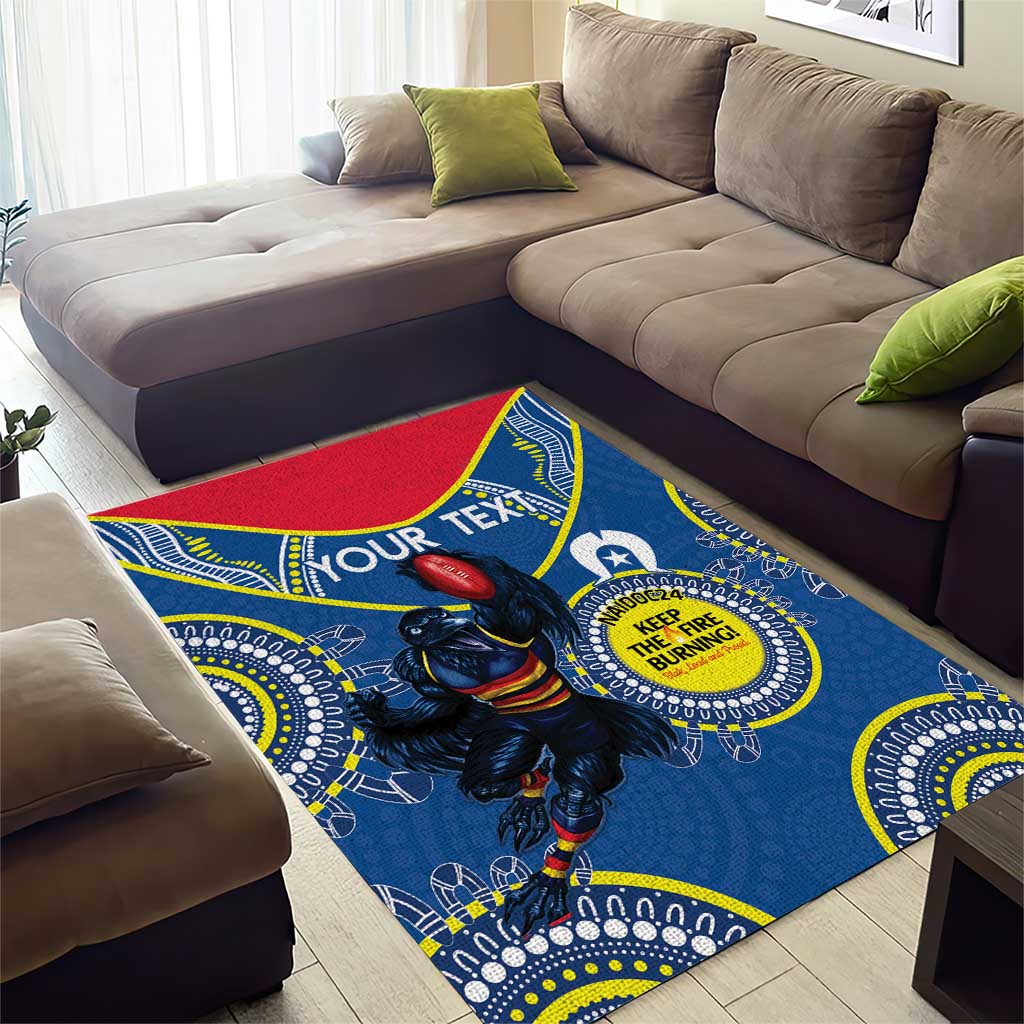 Custom AFL Crows NAIDOC Week Area Rug Keep The Fire Burning Indigenous Art