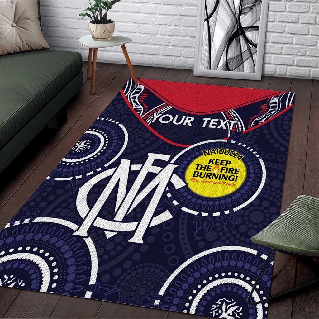 Custom AFL Demons NAIDOC Week Area Rug Keep The Fire Burning Indigenous Art