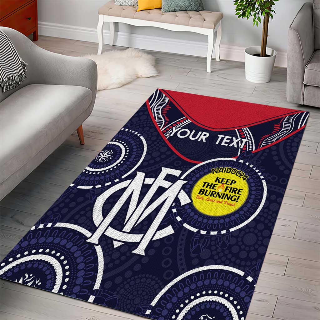 Custom AFL Demons NAIDOC Week Area Rug Keep The Fire Burning Indigenous Art