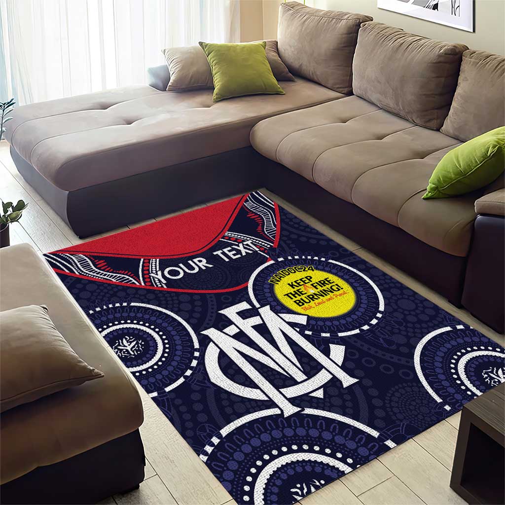 Custom AFL Demons NAIDOC Week Area Rug Keep The Fire Burning Indigenous Art