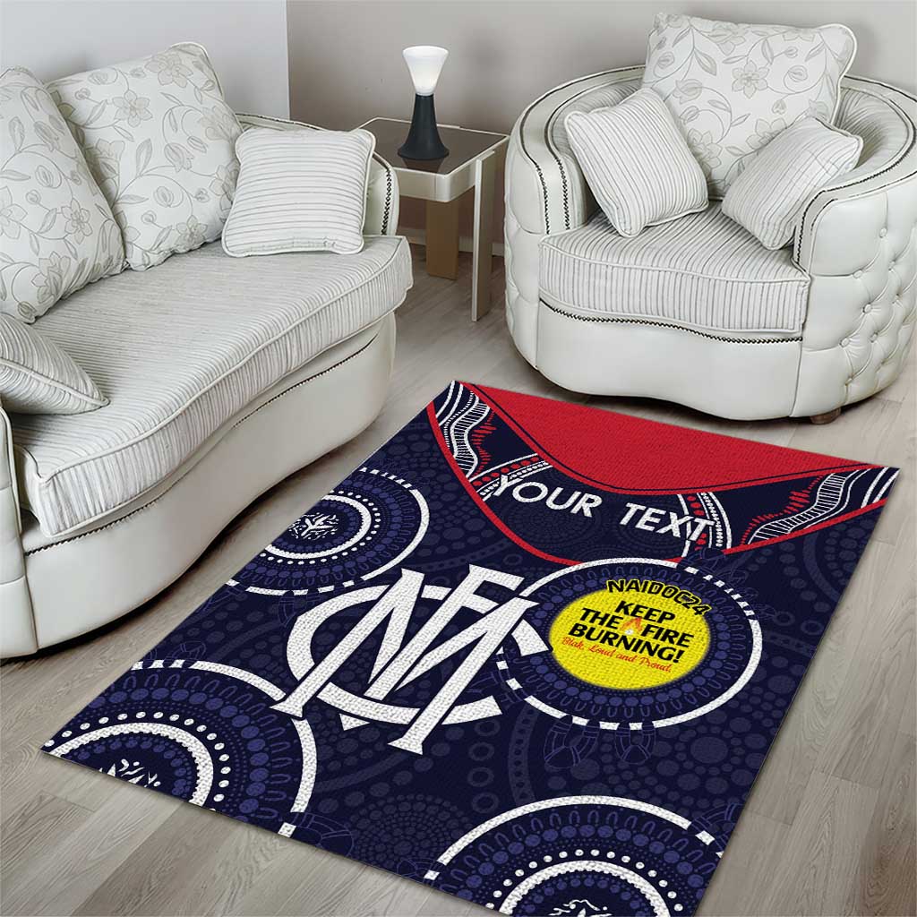 Custom AFL Demons NAIDOC Week Area Rug Keep The Fire Burning Indigenous Art