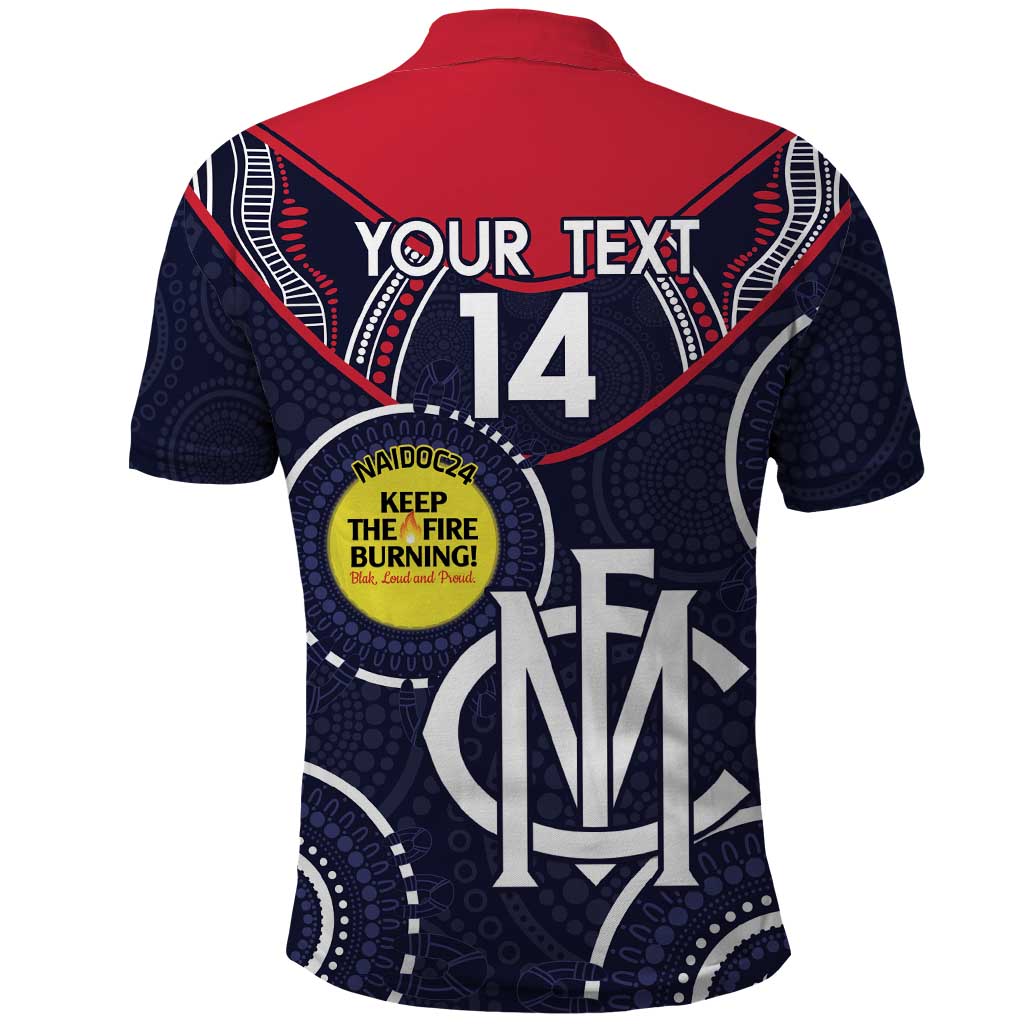 Custom AFL Demons NAIDOC Week Polo Shirt Keep The Fire Burning Indigenous Art