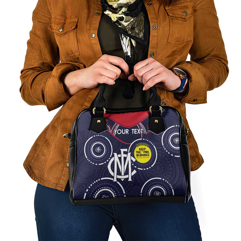 Custom AFL Demons NAIDOC Week Shoulder Handbag Keep The Fire Burning Indigenous Art