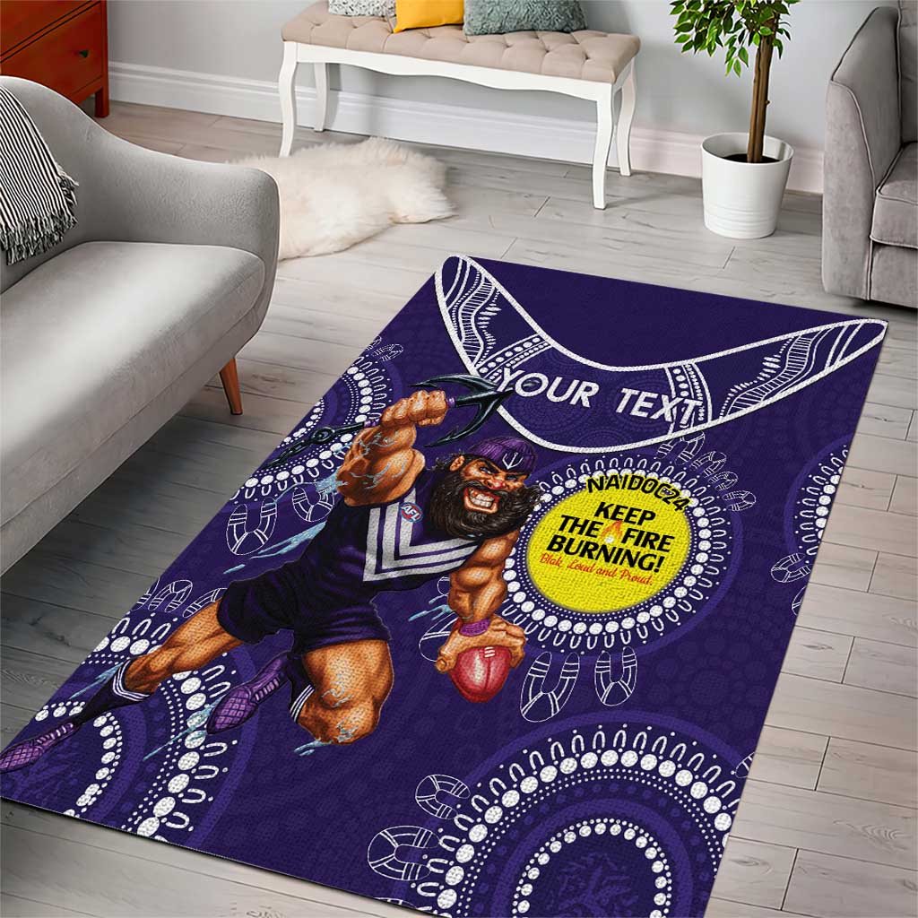 Custom AFL Dockers NAIDOC Week Area Rug Keep The Fire Burning Indigenous Art