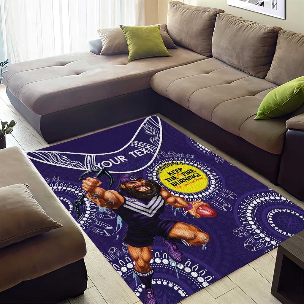 Custom AFL Dockers NAIDOC Week Area Rug Keep The Fire Burning Indigenous Art