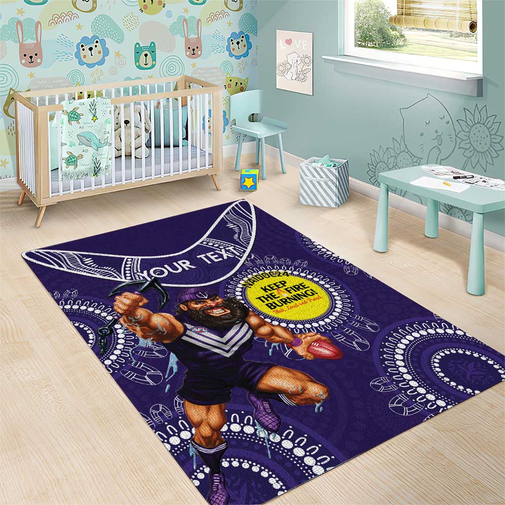 Custom AFL Dockers NAIDOC Week Area Rug Keep The Fire Burning Indigenous Art