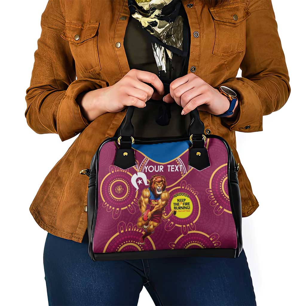 Custom AFL Brisbane Lions NAIDOC Week Shoulder Handbag Keep The Fire Burning Indigenous Art