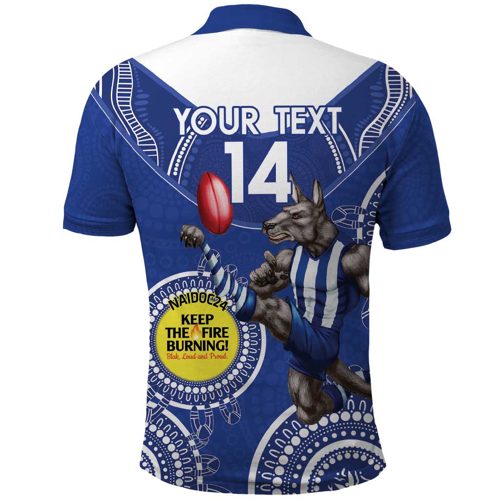 Custom AFL Kangaroos NAIDOC Week Polo Shirt Keep The Fire Burning Indigenous Art