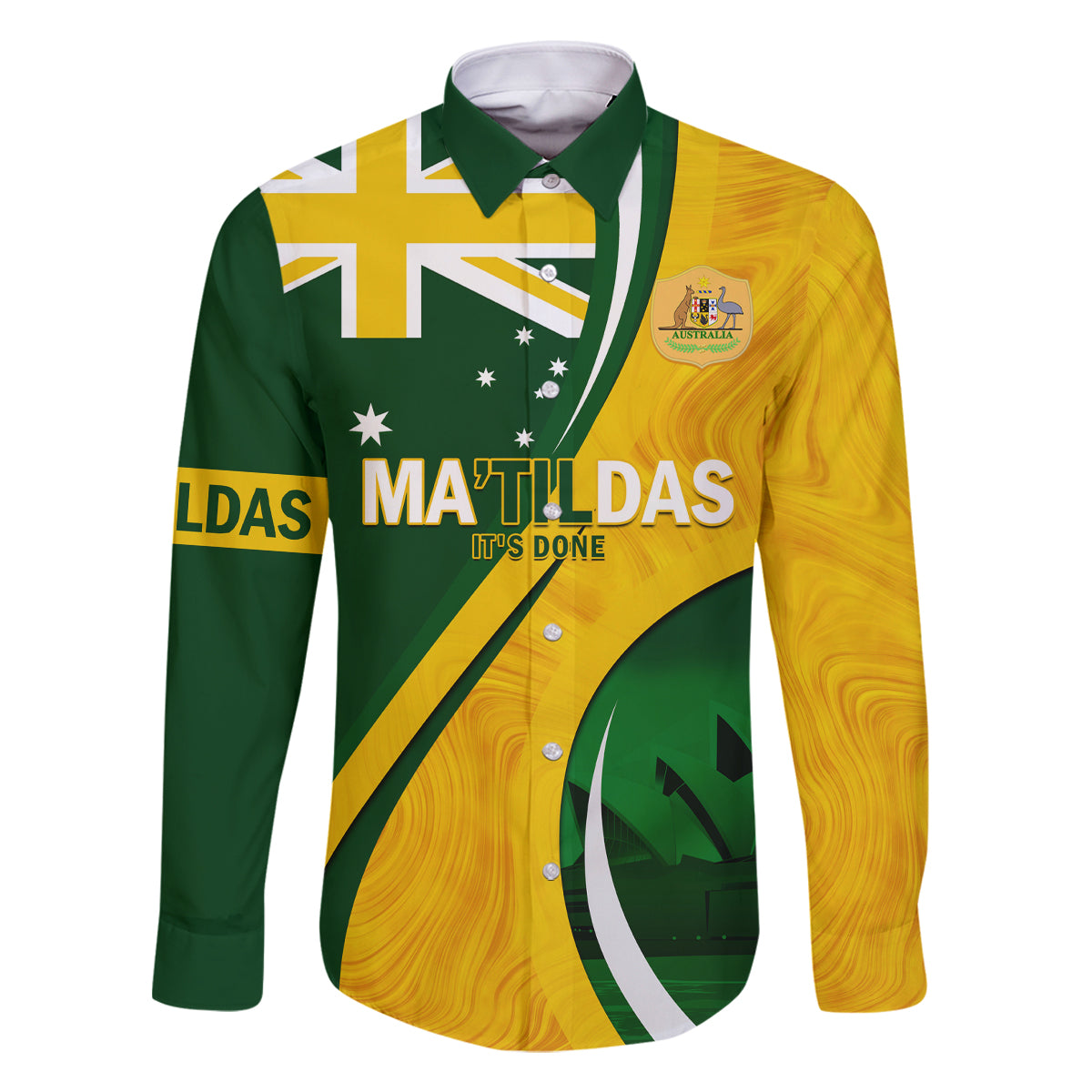 Matildas Soccer Family Matching Long Sleeve Bodycon Dress and Hawaiian Shirt 2024 Happy Australia Day Kangaroo Aussie Proud - National Color