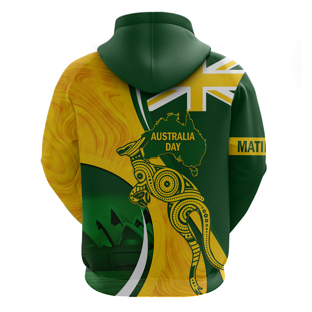 Matildas Soccer Hoodie 2024 Happy Australia Day Kangaroo Aussie Proud - National Color