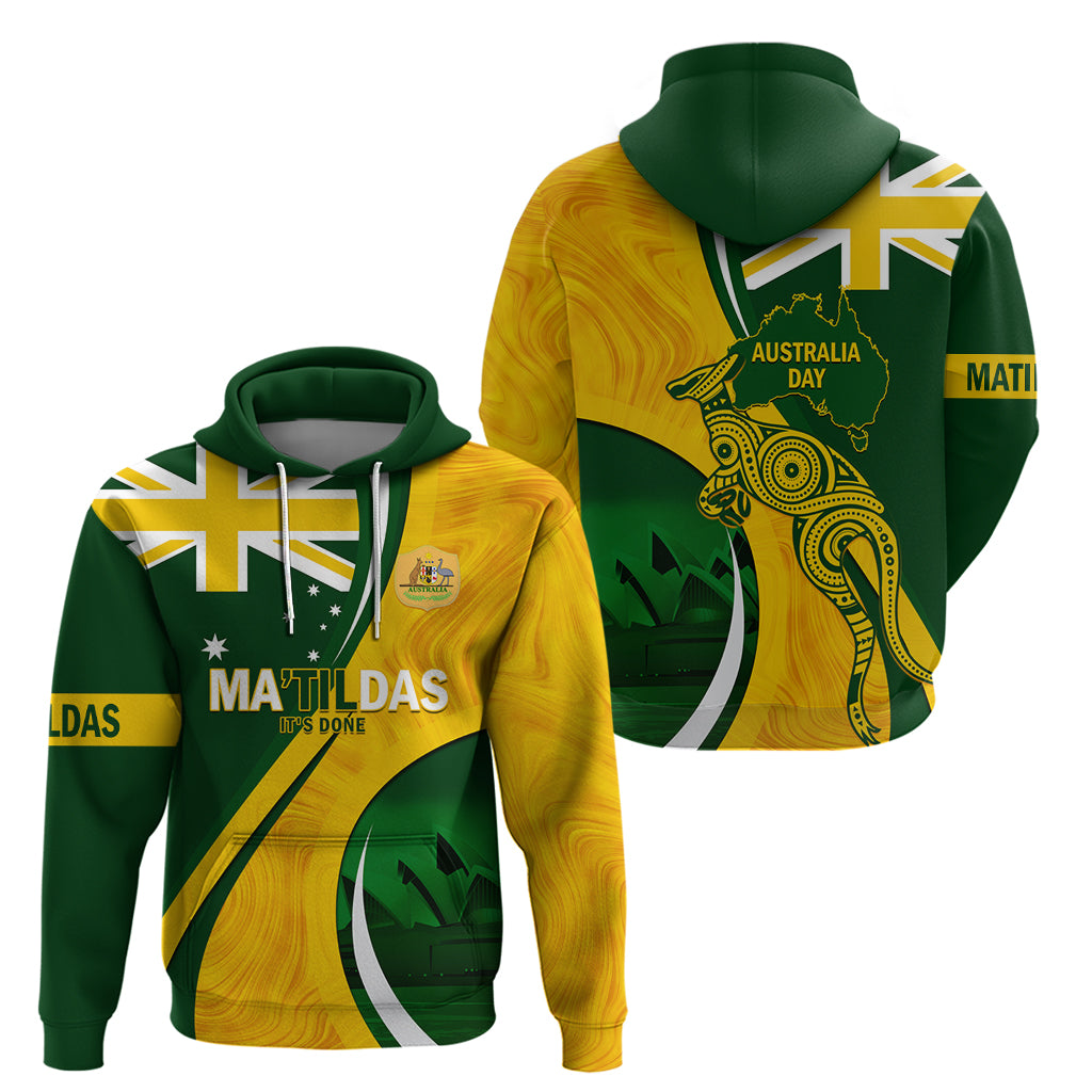 Matildas Soccer Hoodie 2024 Happy Australia Day Kangaroo Aussie Proud - National Color