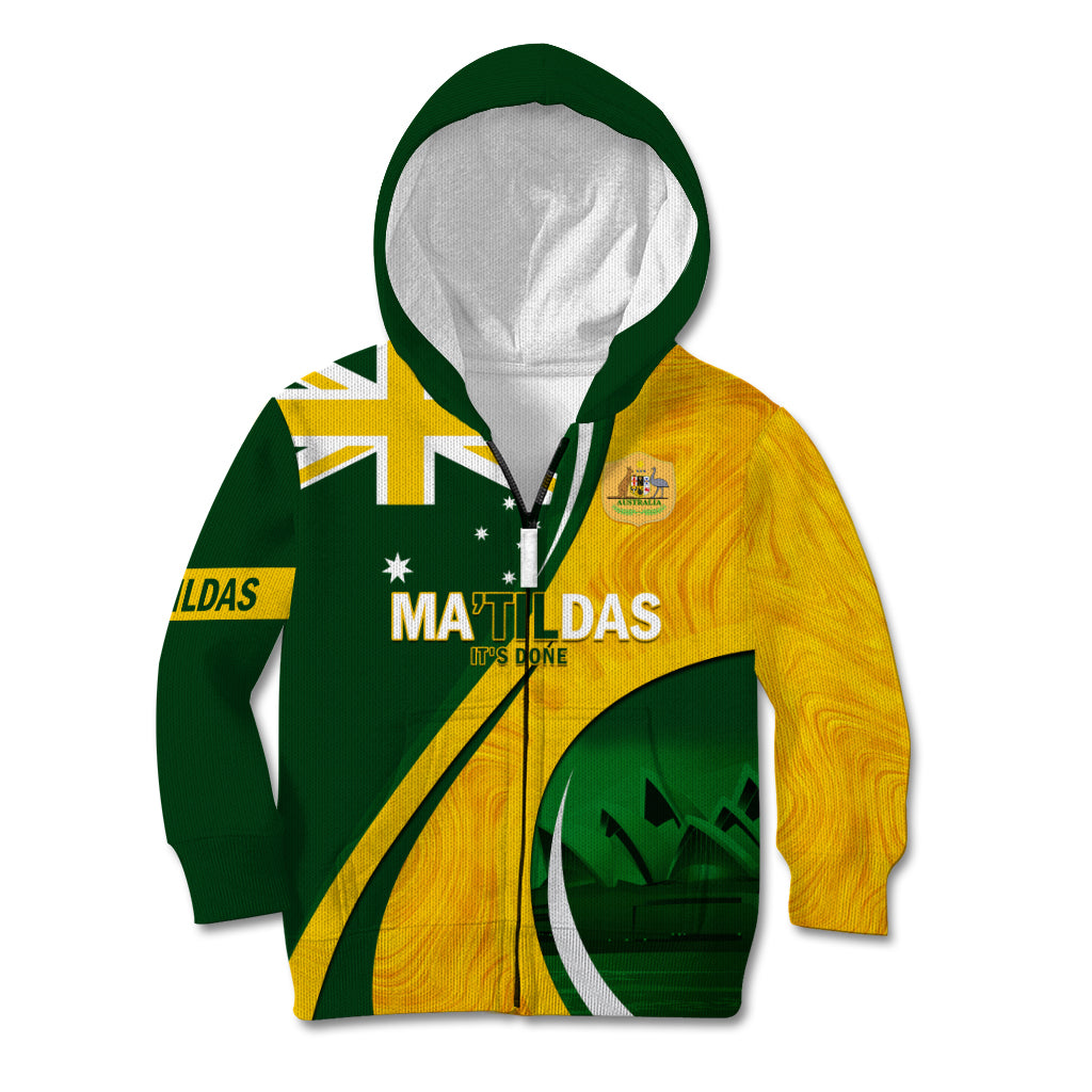 Matildas Soccer Kid Hoodie 2024 Happy Australia Day Kangaroo Aussie Proud - National Color