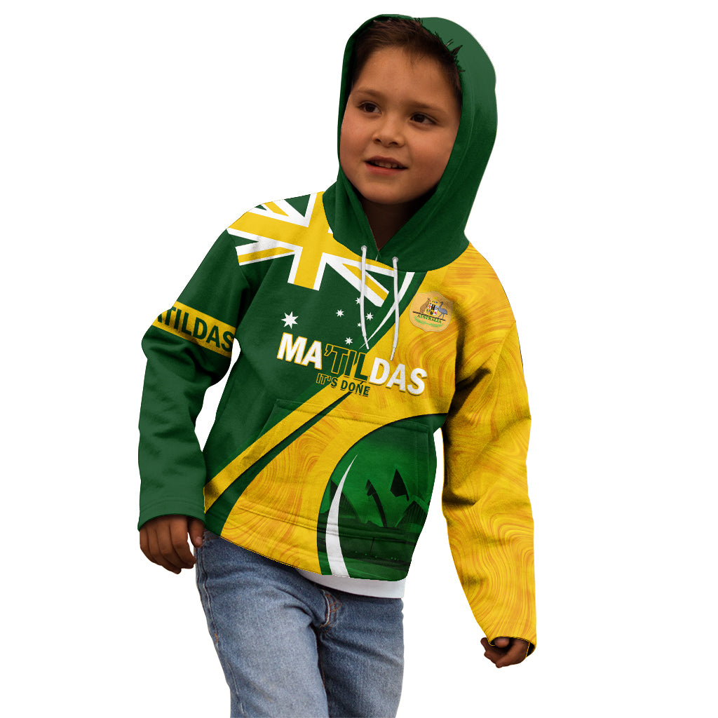 Matildas Soccer Kid Hoodie 2024 Happy Australia Day Kangaroo Aussie Proud - National Color